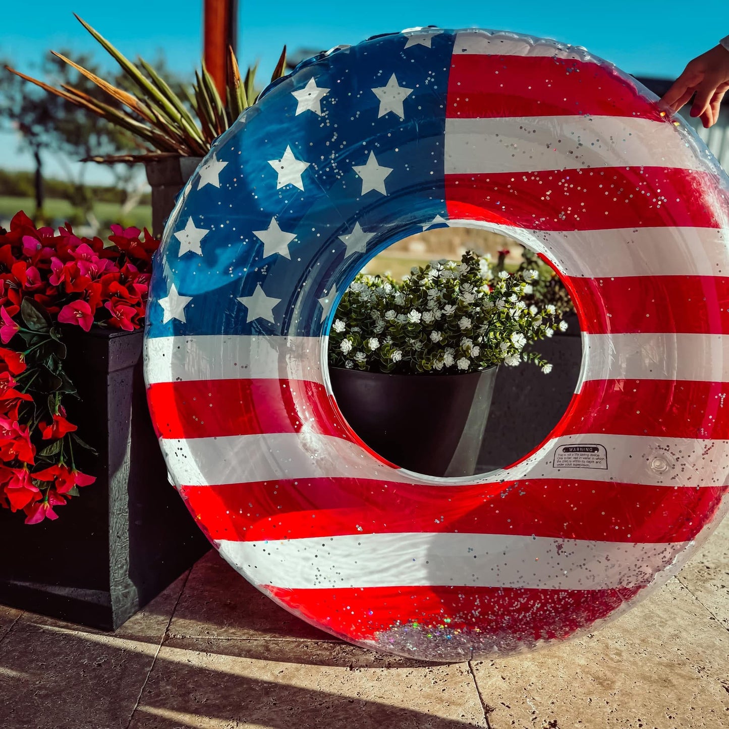 Flag Floatie with Glitter