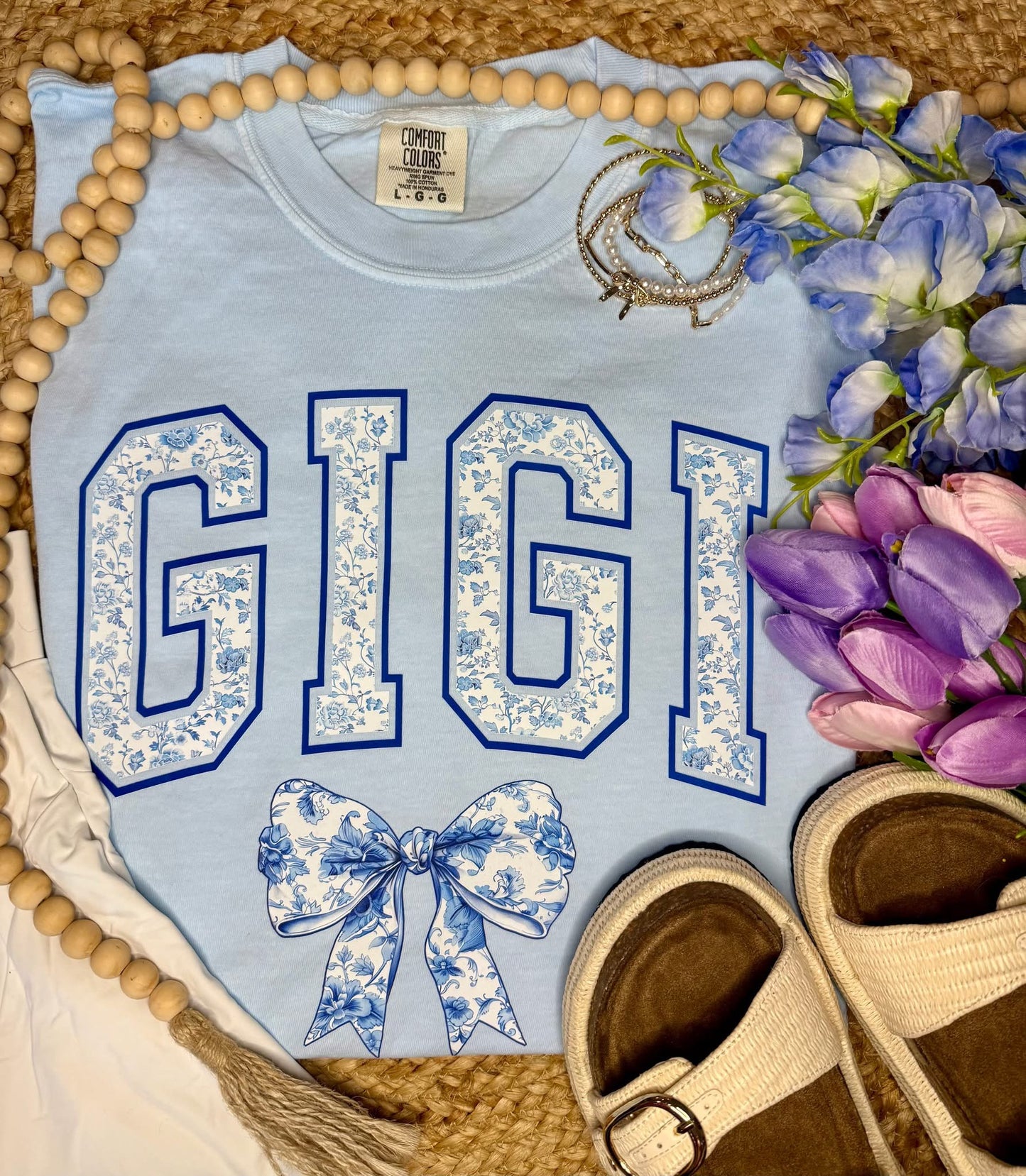 Floral Name Bow Tee PREORDER