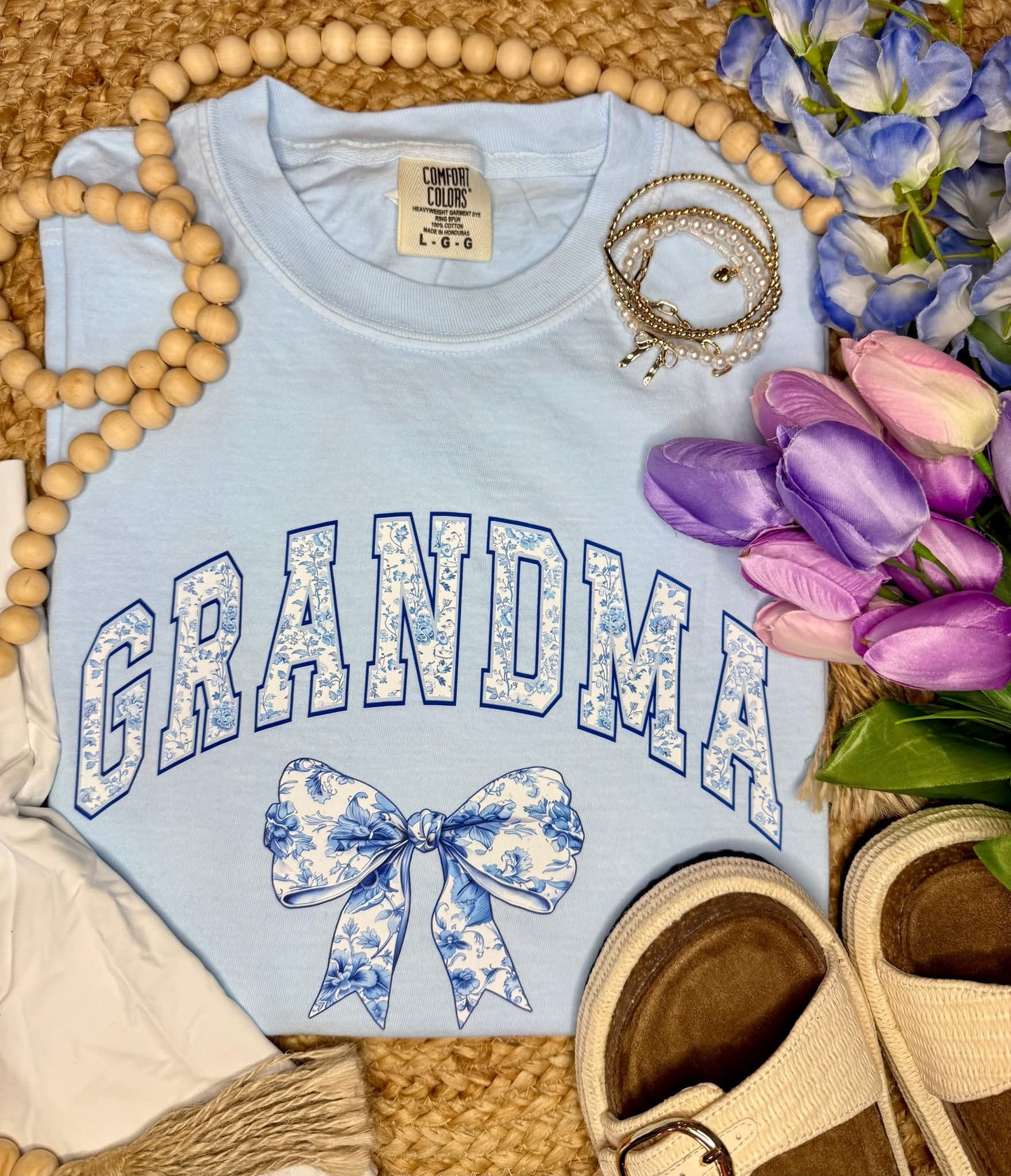 Floral Name Bow Tee PREORDER
