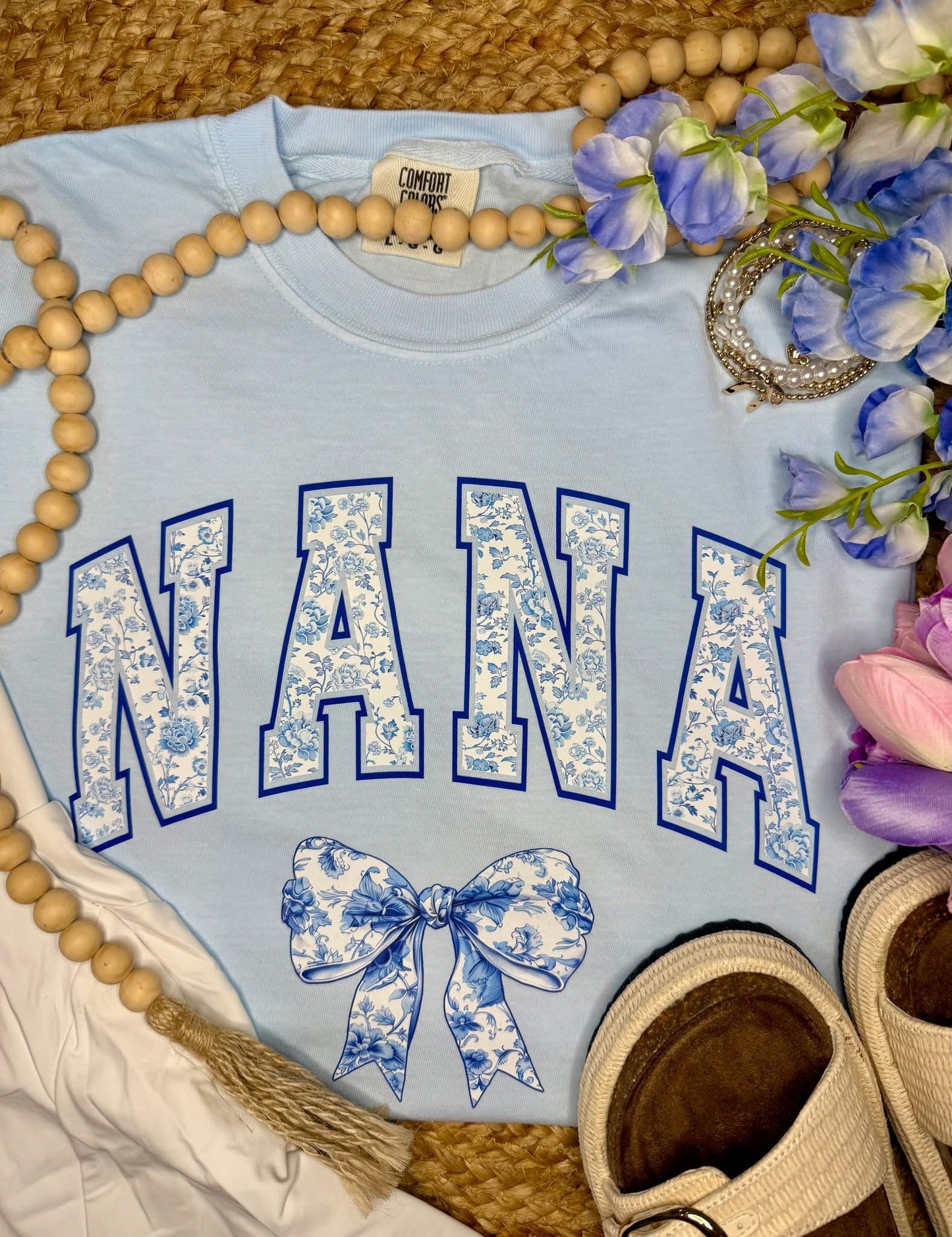 Floral Name Bow Tee PREORDER
