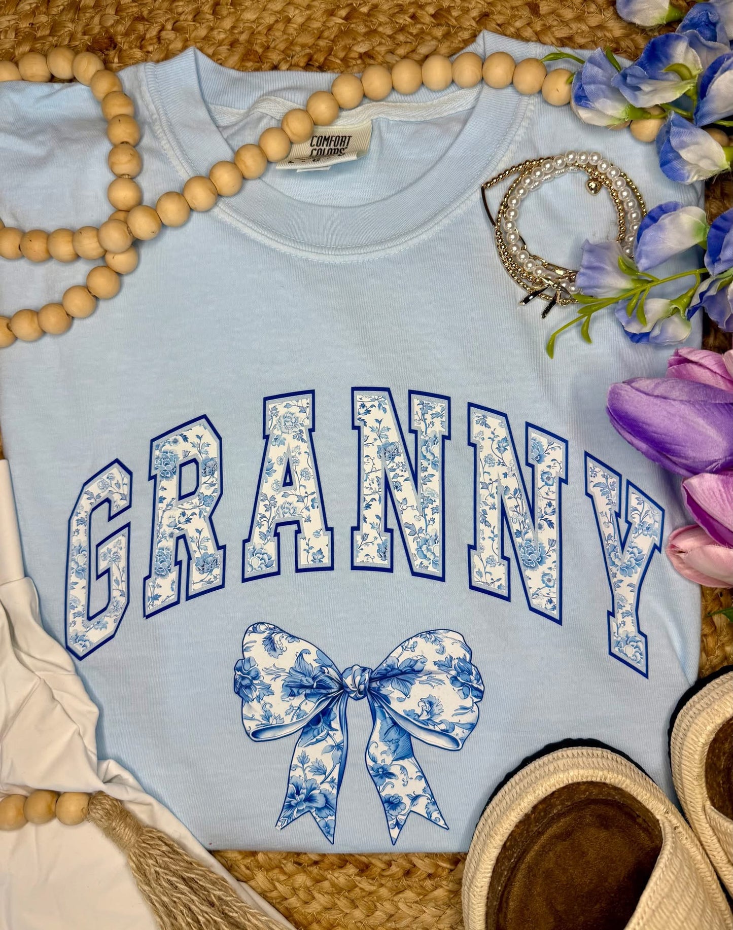 Floral Name Bow Tee PREORDER