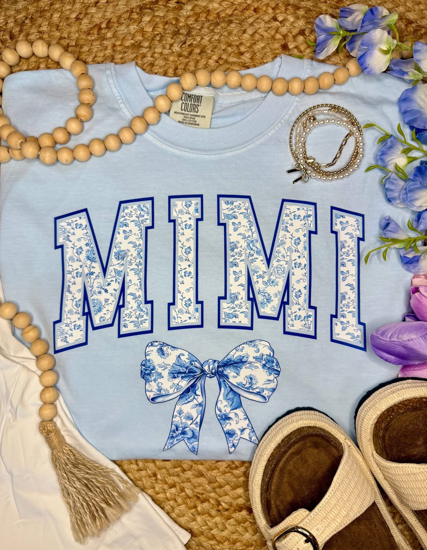 Floral Name Bow Tee PREORDER