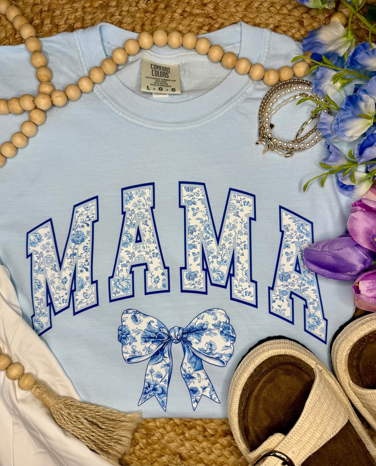 Floral Name Bow Tee PREORDER