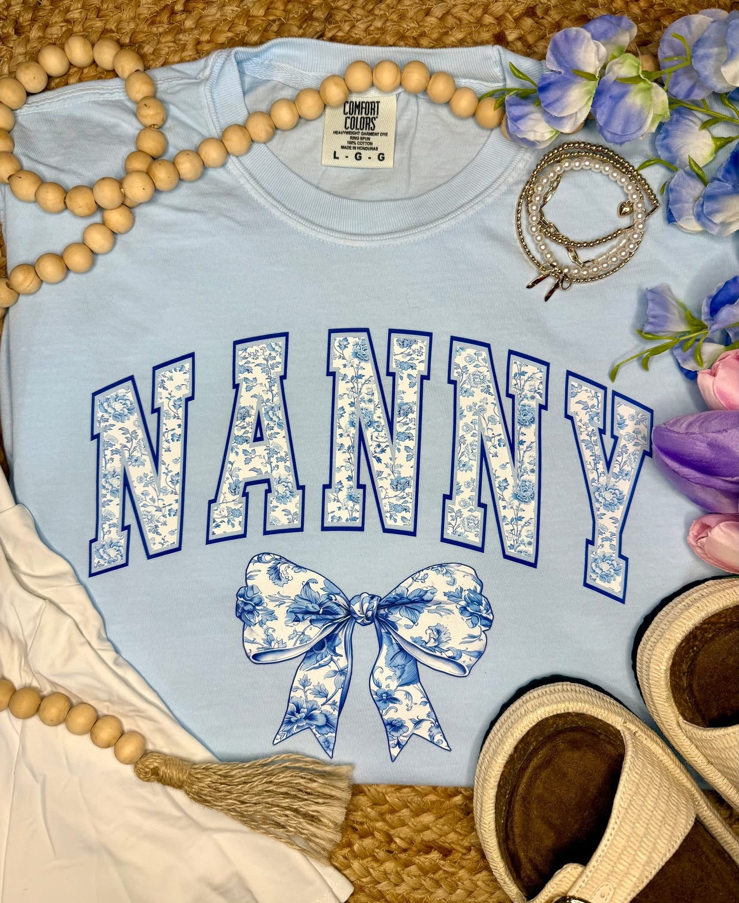 Floral Name Bow Tee PREORDER