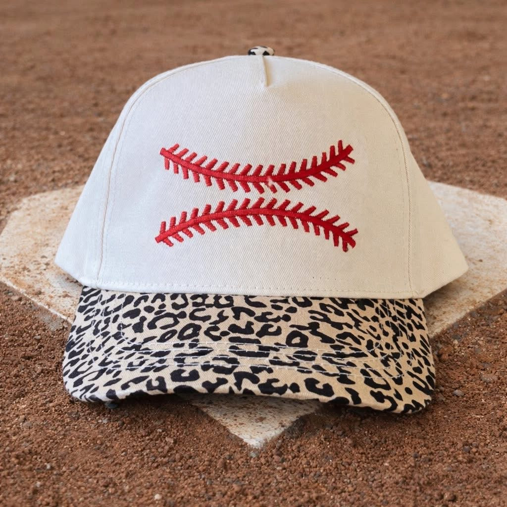 Baseball/Softball Seams Leopard Hat PREORDER