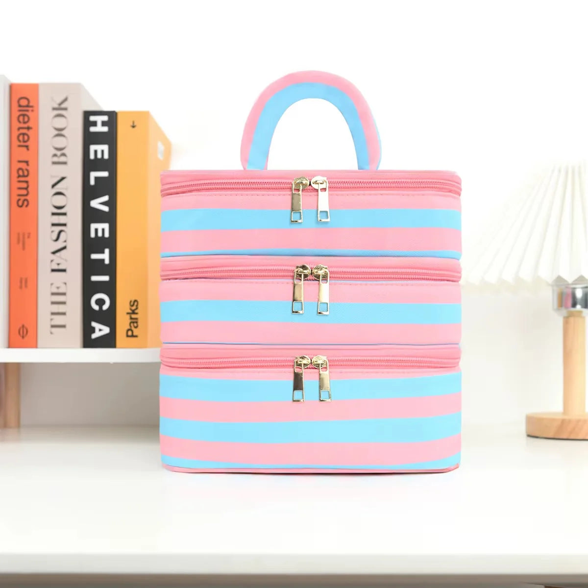 Striped Multi-Zipper Bag PREORDER - 4 Color Options