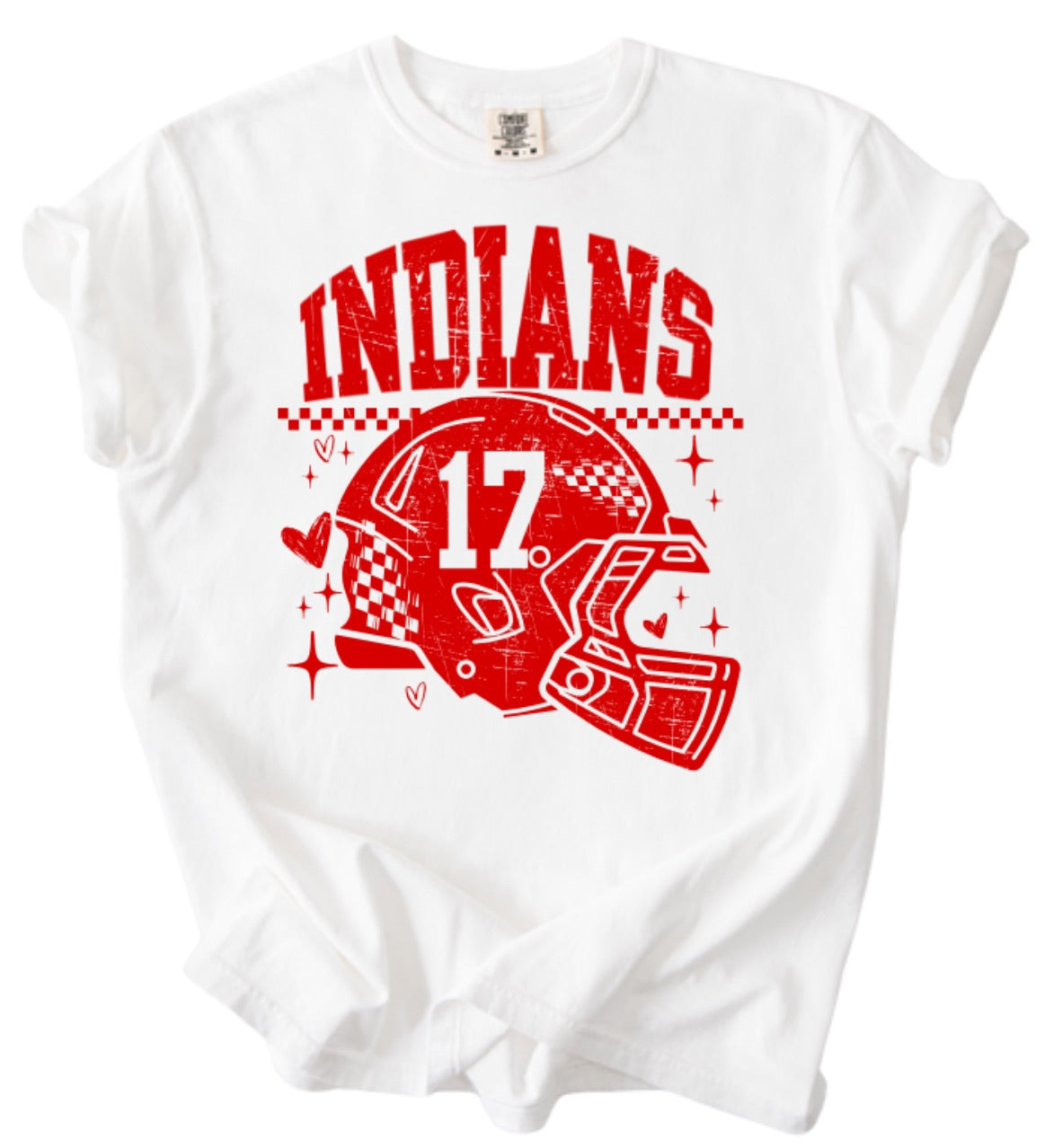 Custom Indians Football Helmet Red PREORDER - Made To Order