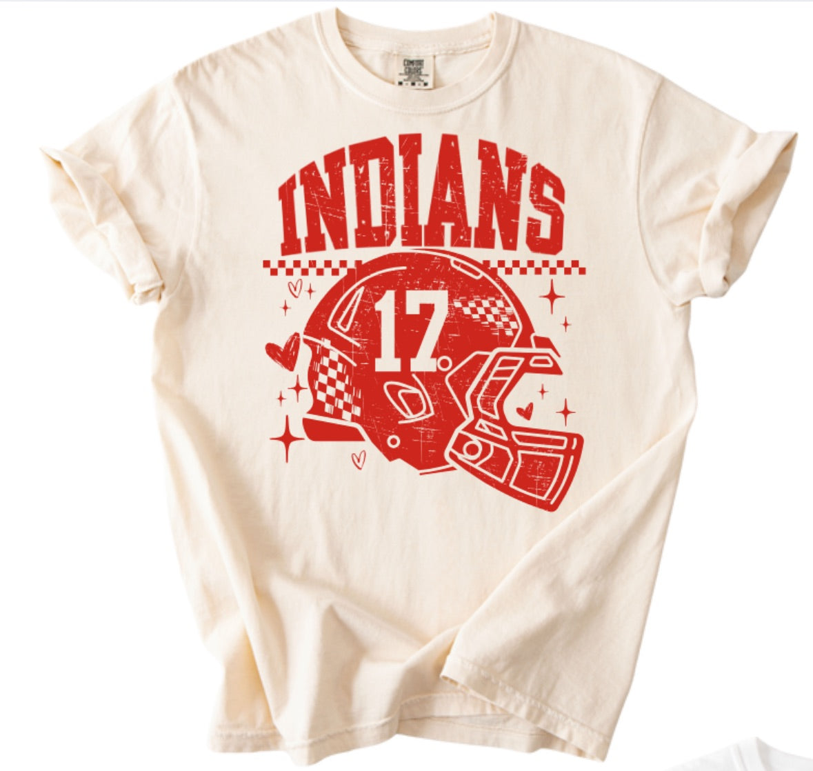 Custom Indians Football Helmet Red PREORDER - Made To Order