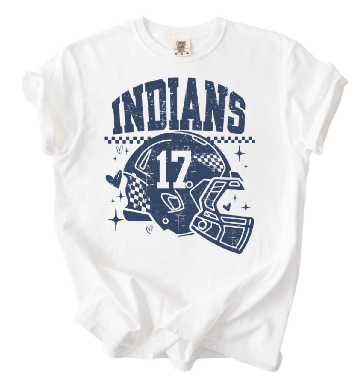 Custom Indians Football Helmet Navy PREORDER - Made To Order