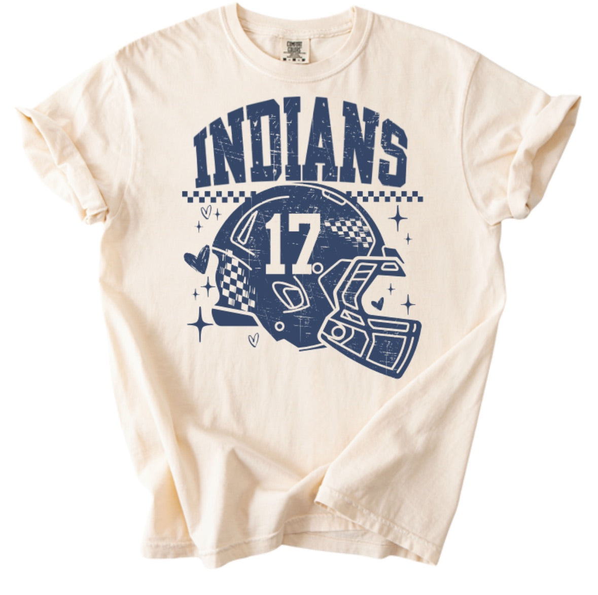 Custom Indians Football Helmet Navy PREORDER - Made To Order