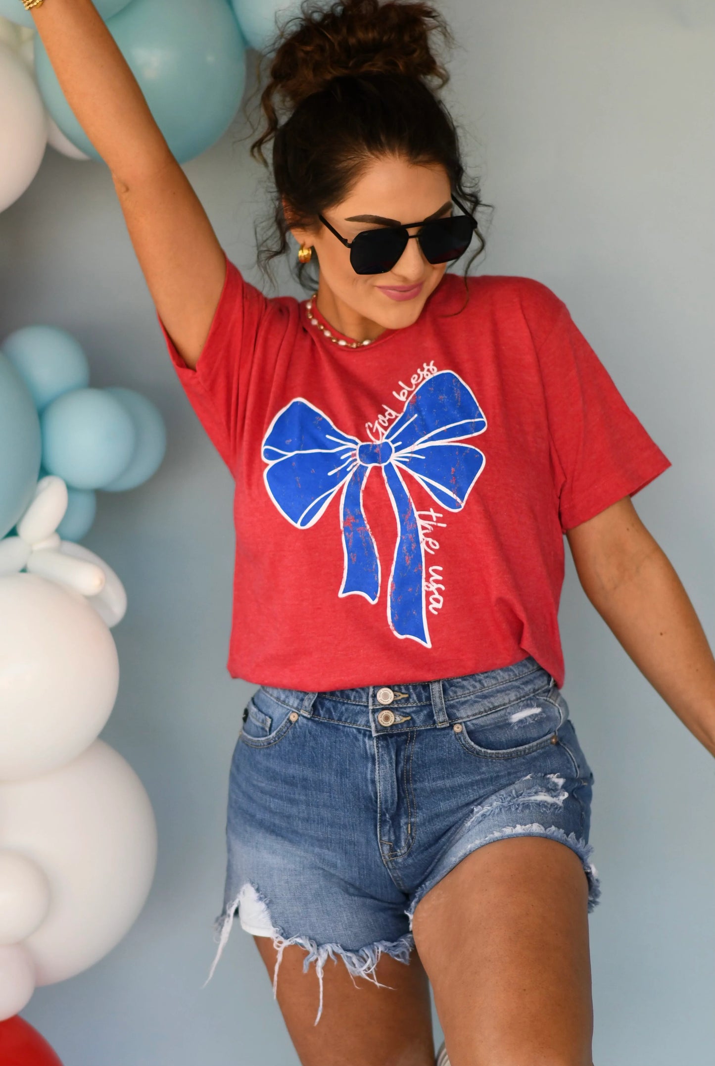 God Bless The USA Bow Tee PREORDER