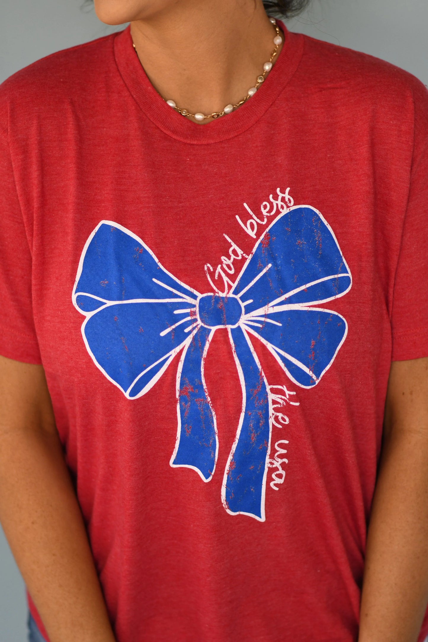 God Bless The USA Bow Tee PREORDER