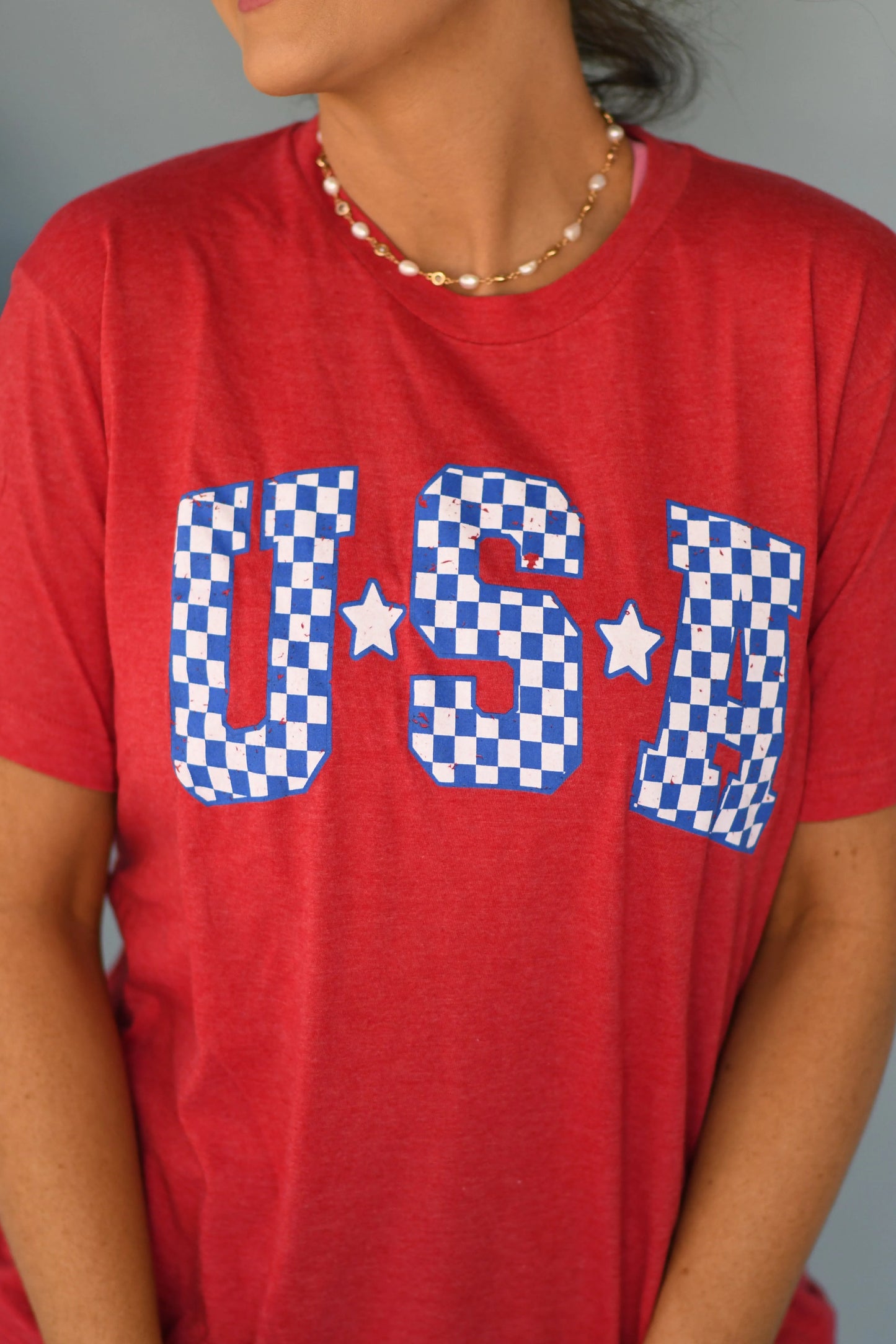 Checkered USA Tee PREORDER - 2 Color Options