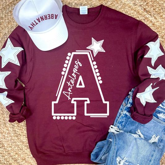 Custom Stars MAROON Sweatshirt PREORDER - Youth & Adult