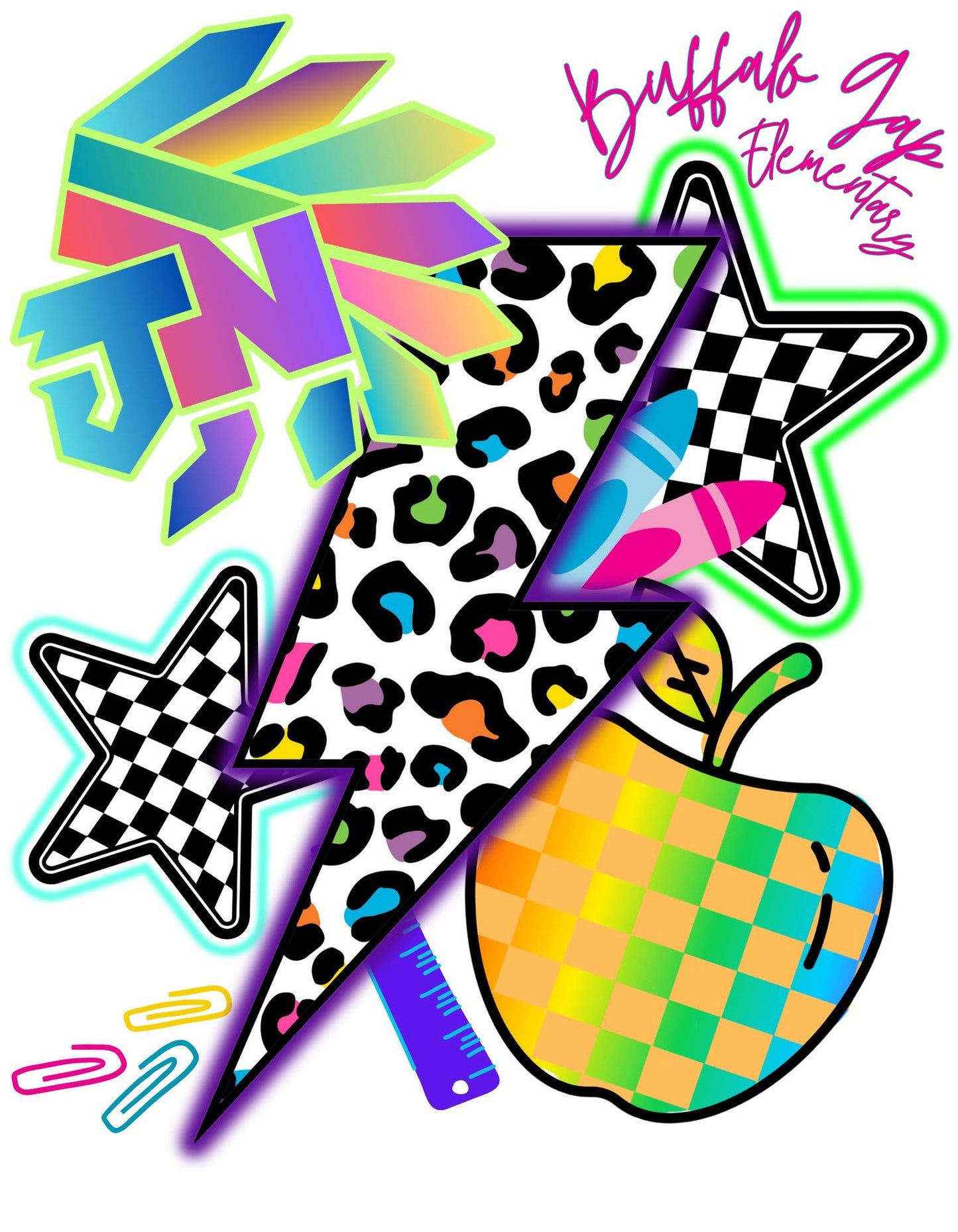 Custom Lightning Bolt Checkered School Tee PREORDER - Youth & Adult