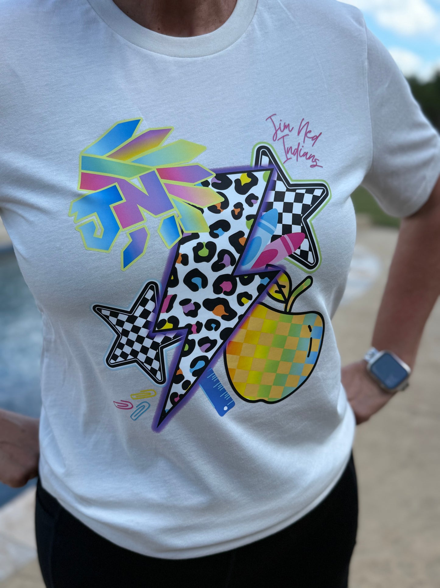 Custom Lightning Bolt Checkered School Tee PREORDER - Youth & Adult