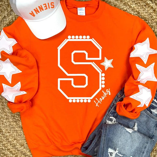 Custom Stars ORANGE Sweatshirt PREORDER - Adult