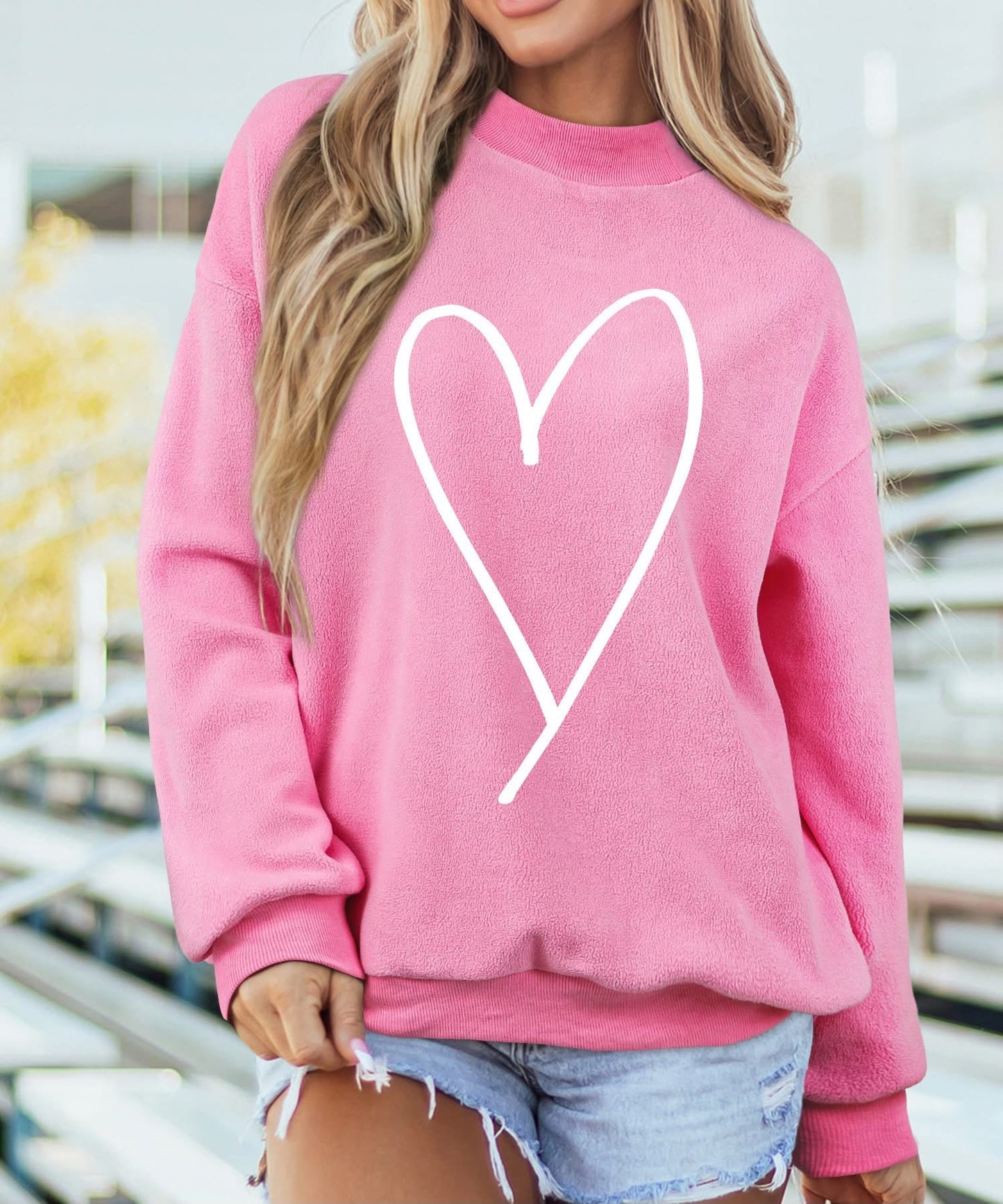 Pink or Red Reversible Mockneck Sweatshirt PREORDER