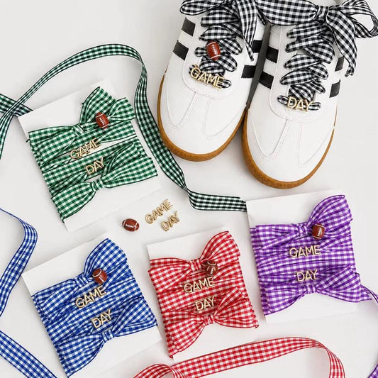 Game Day Gingham Shoe Laces PREORDER