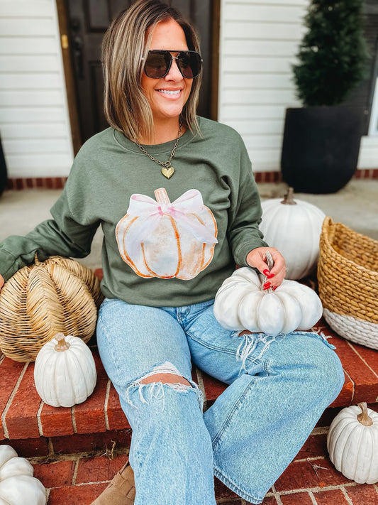 Bow Pumpkin Sweatshirt PREORDER