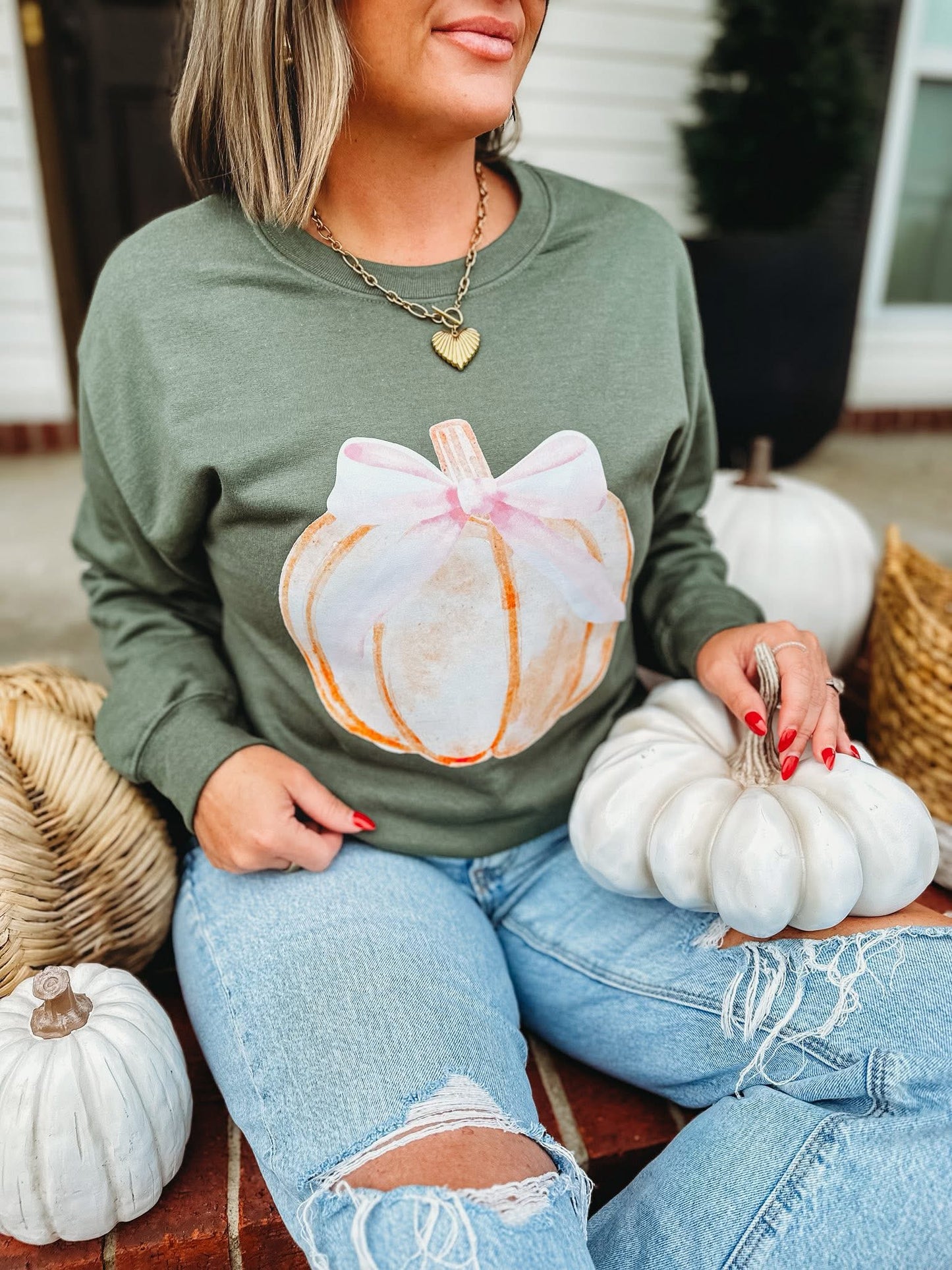 Bow Pumpkin Sweatshirt PREORDER