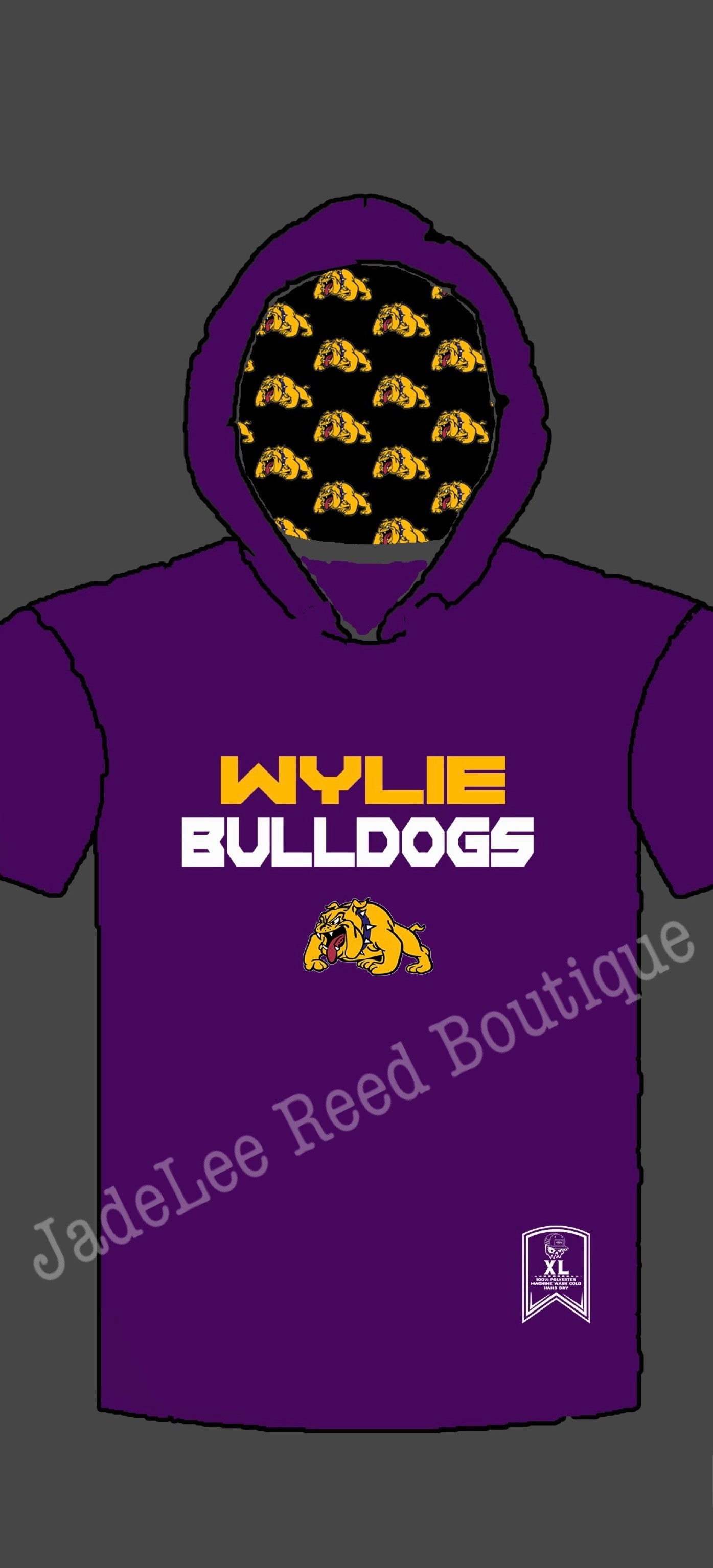 Wylie Bulldogs Short Sleeve Spirit Hoodie Youth - PREORDER