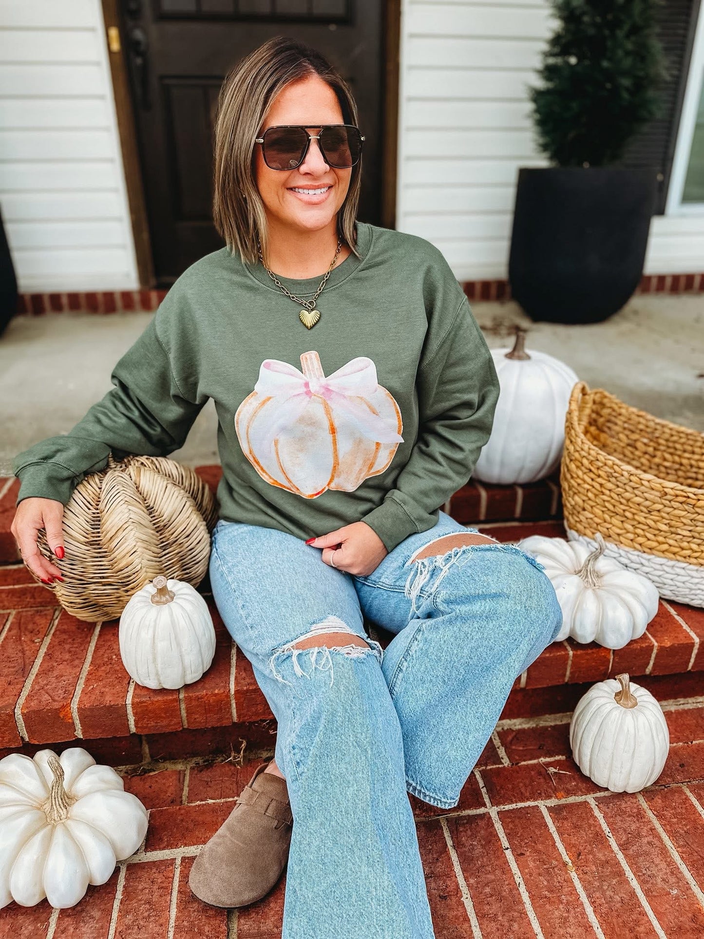 Bow Pumpkin Sweatshirt PREORDER