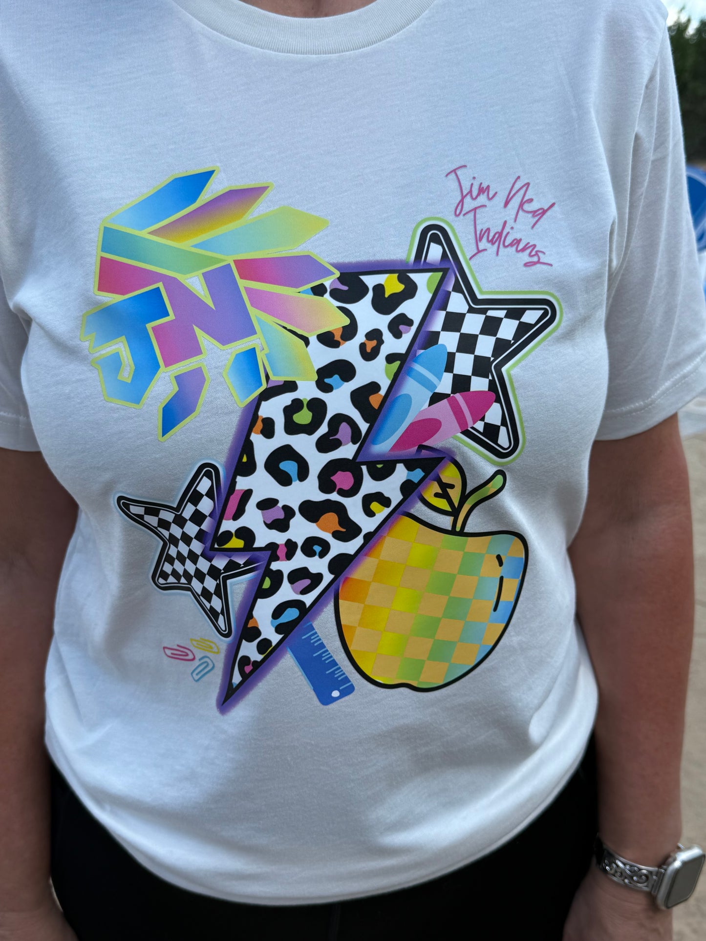 Custom Lightning Bolt Checkered School Tee PREORDER - Youth & Adult