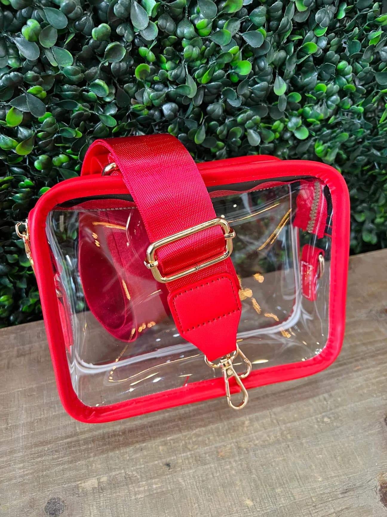 Clear Stadium Bag - Red