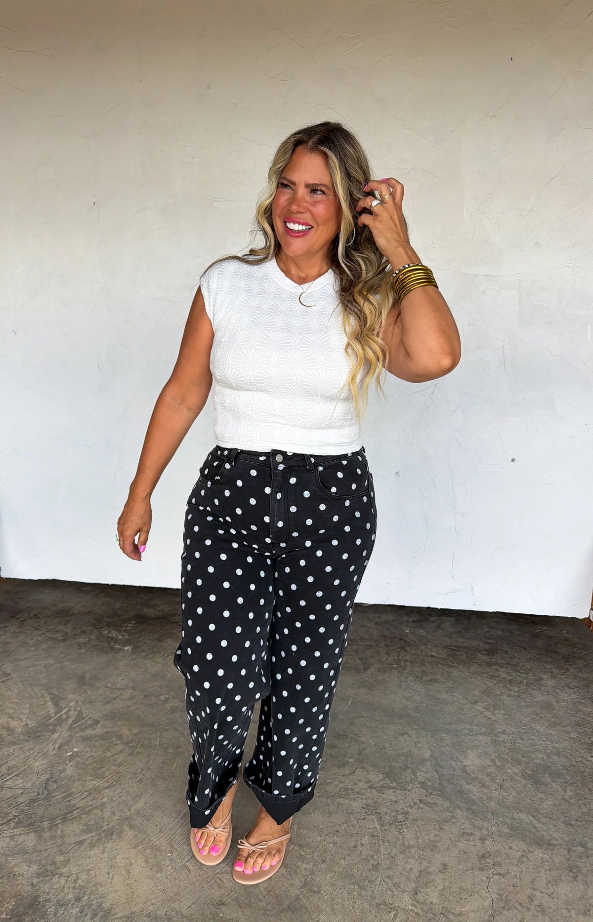 Black Polka Dot Jeans