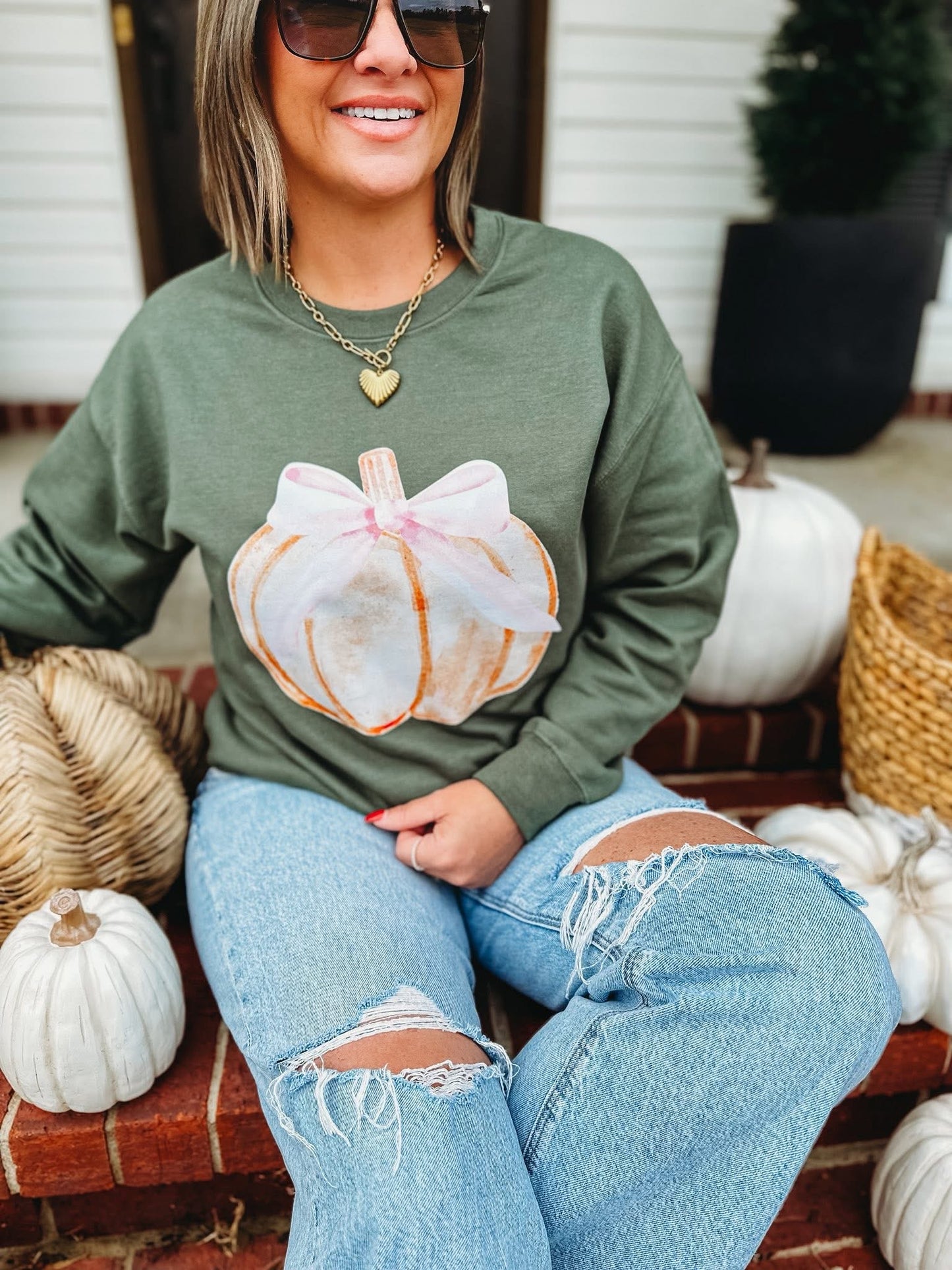 Bow Pumpkin Sweatshirt PREORDER