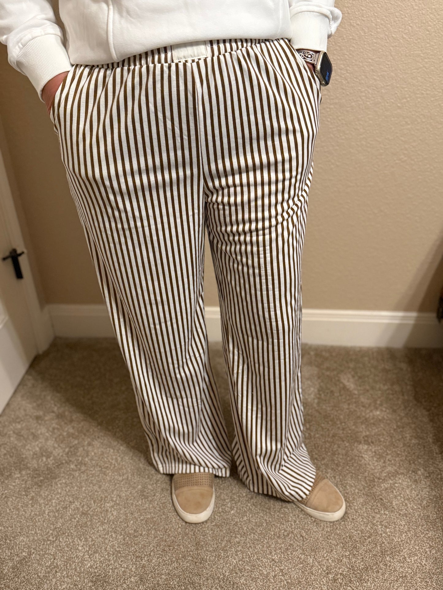 Brystol Brown Striped Pants