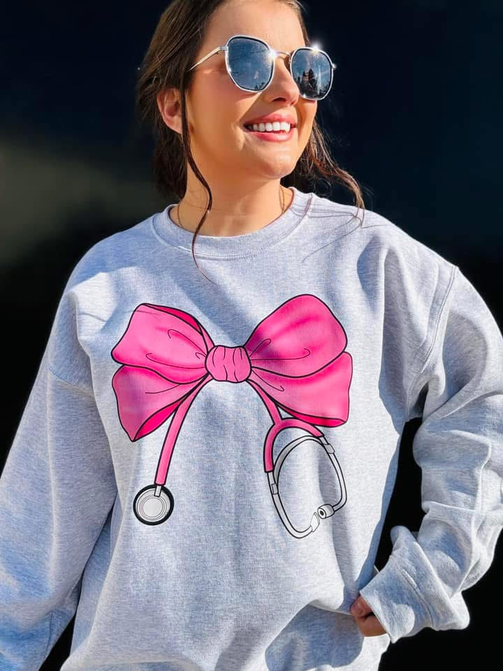 Stethoscope Bow Sweatshirt PREORDER