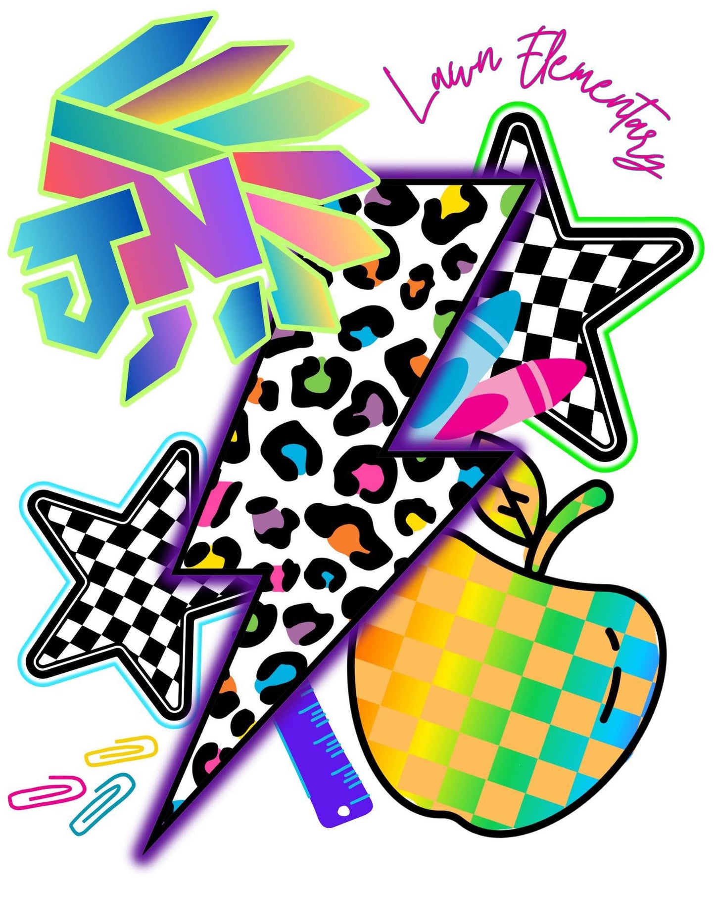 Custom Lightning Bolt Checkered School Tee PREORDER - Youth & Adult