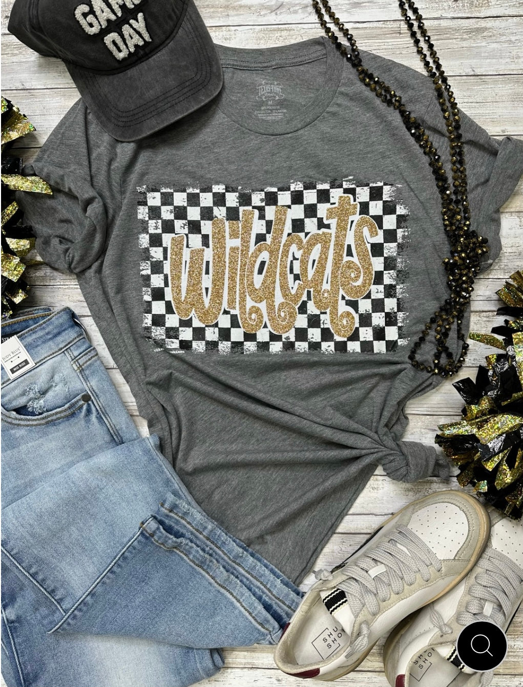 Checkered Purple Glitter Bulldogs Youth PREORDER