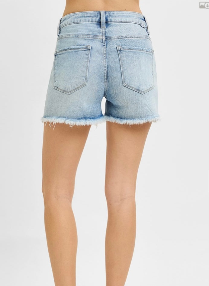 On The Go Risen Shorts - Light & Dark Wash
