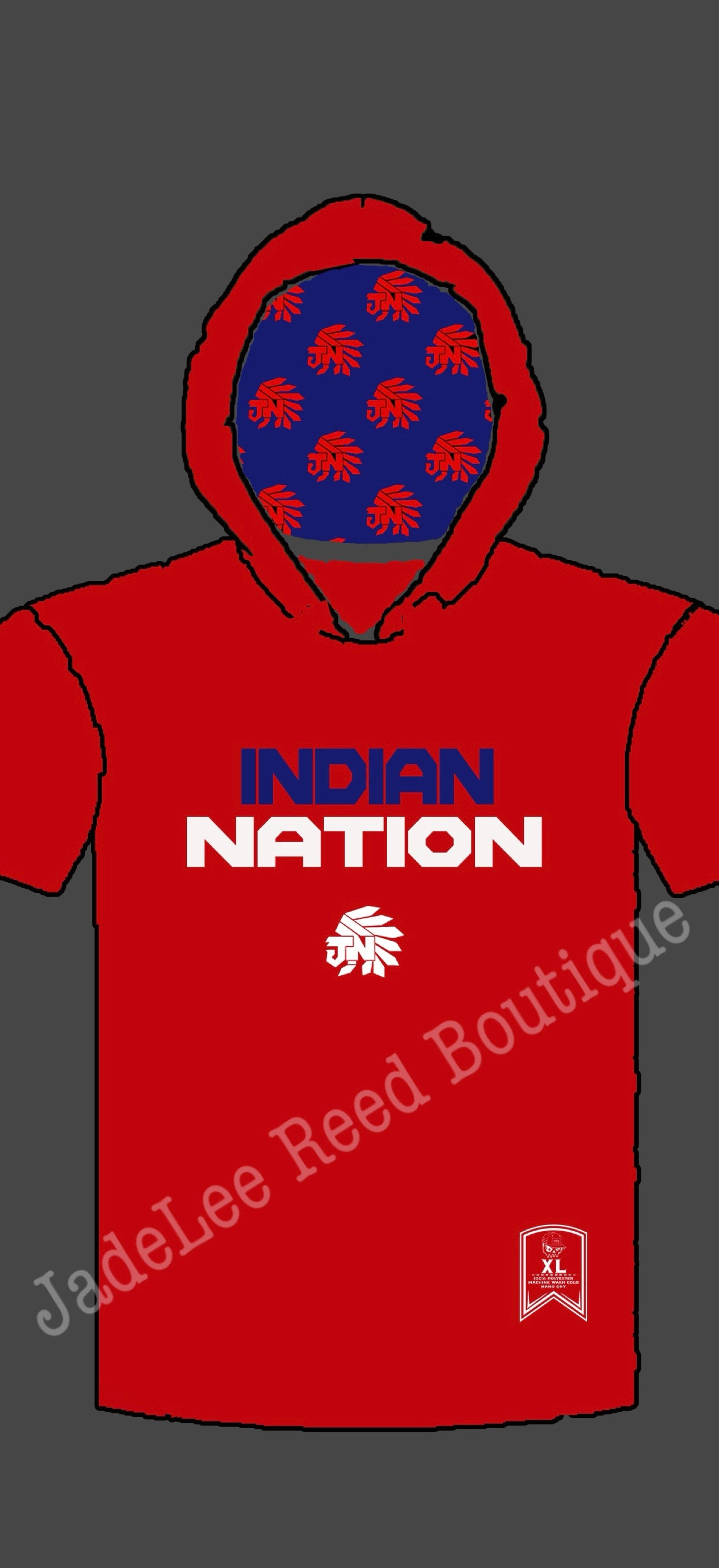 Indian Nation Short Sleeve Spirit Hoodie Adult - PREORDER