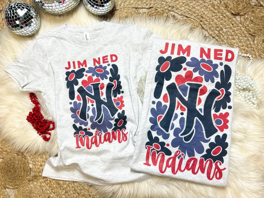 Floral Jim Ned Indians Tee PREORDER - Youth