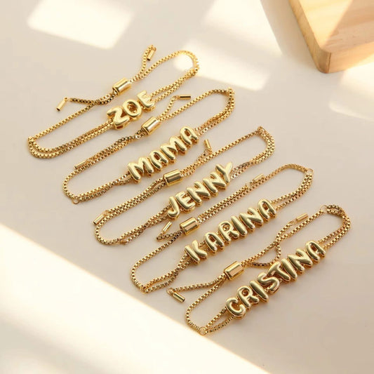 Custom Bubble Letter Bracelet PREORDER