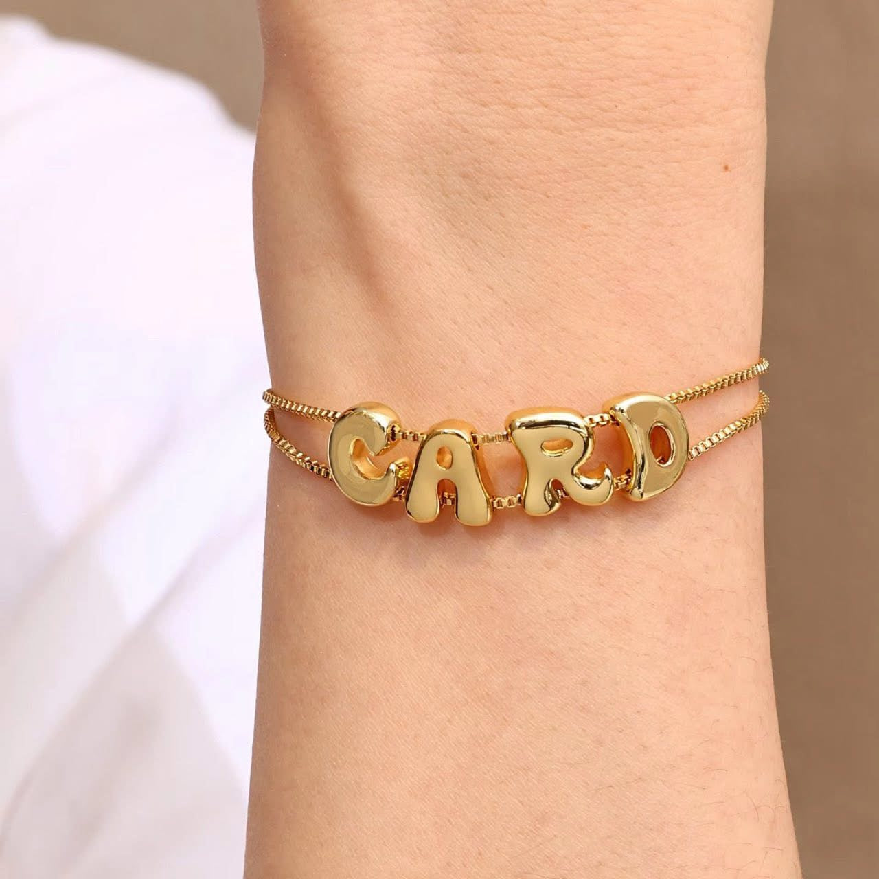 Custom Bubble Letter Bracelet PREORDER