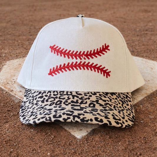 Baseball/Softball Seams Leopard Hat PREORDER