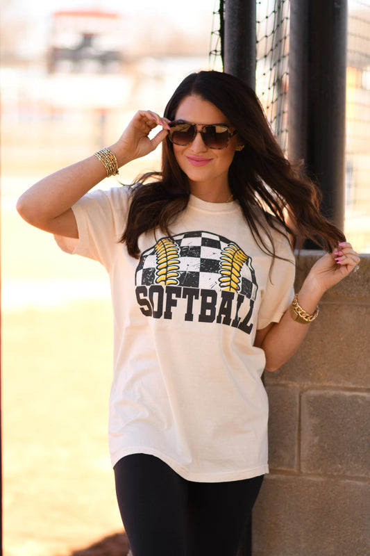 Checkered Softball Tee PREORDER