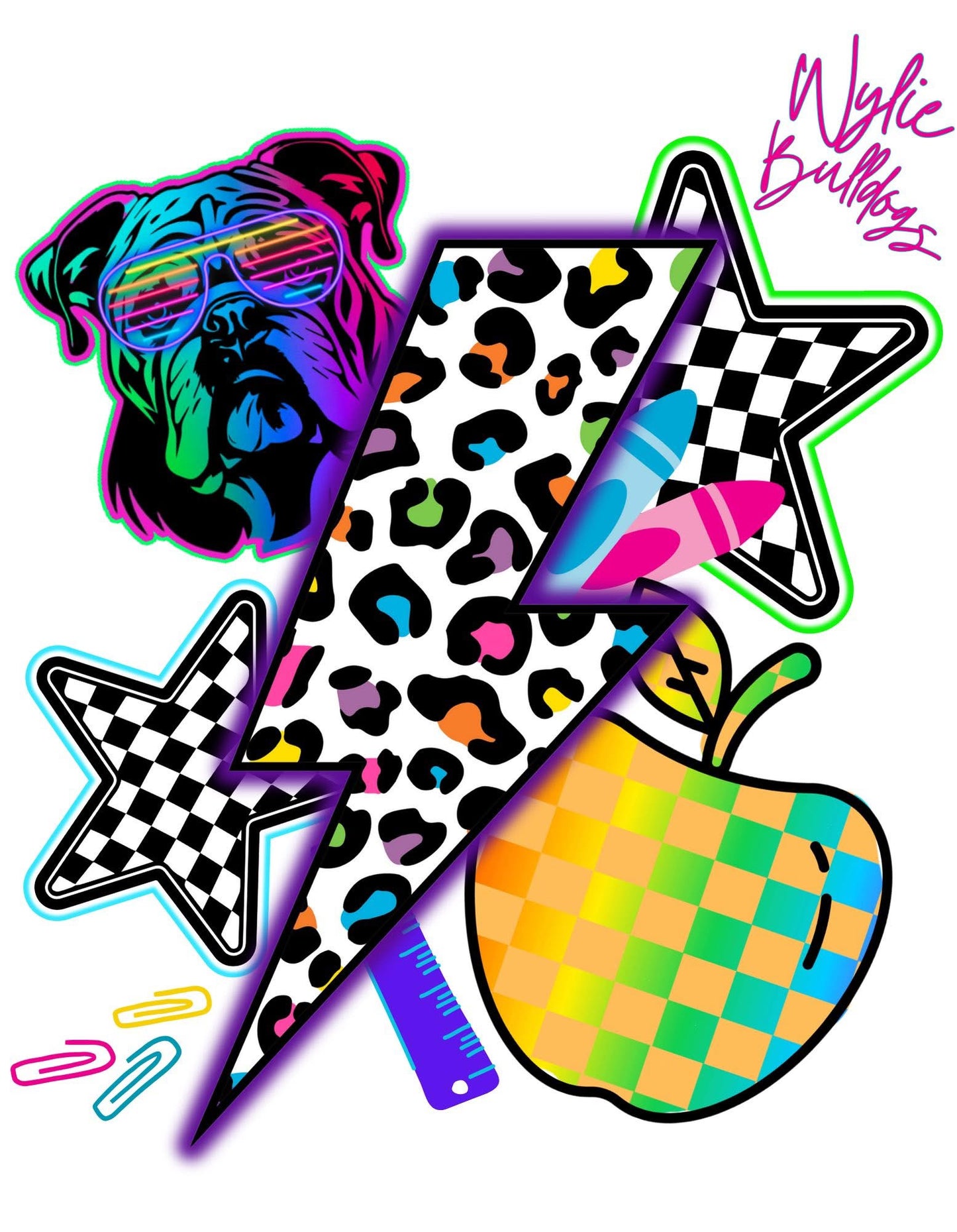 Custom Lightning Bolt Checkered School Tee PREORDER - Youth & Adult