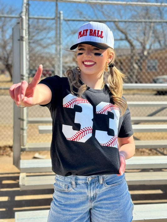 Custom Baseball/Softball Numbers in Glitter PREORDER - Tee