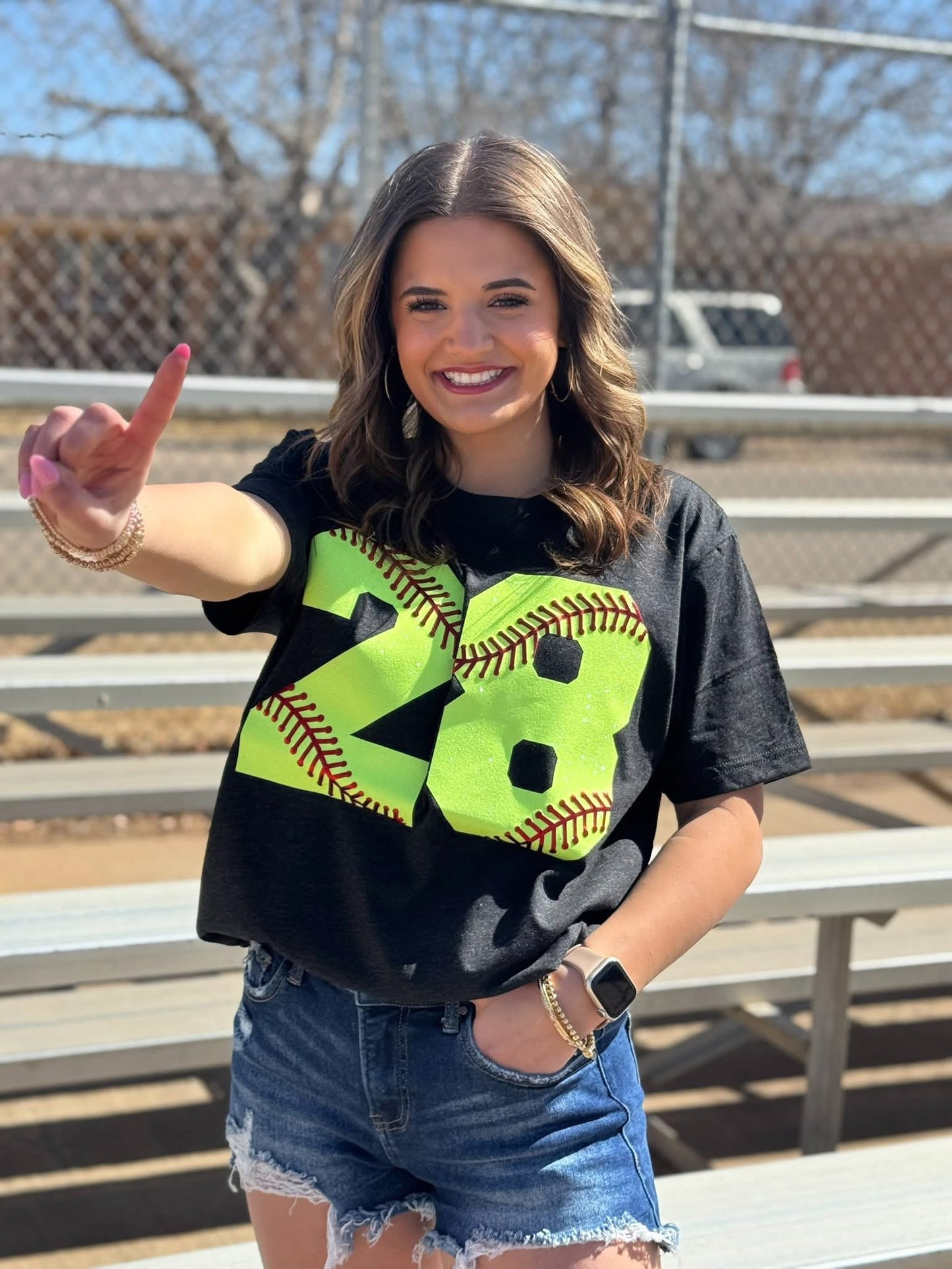 Custom Baseball/Softball Numbers in Glitter PREORDER - Tee