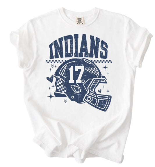Custom Indians Football Helmet Navy PREORDER - Made To Order