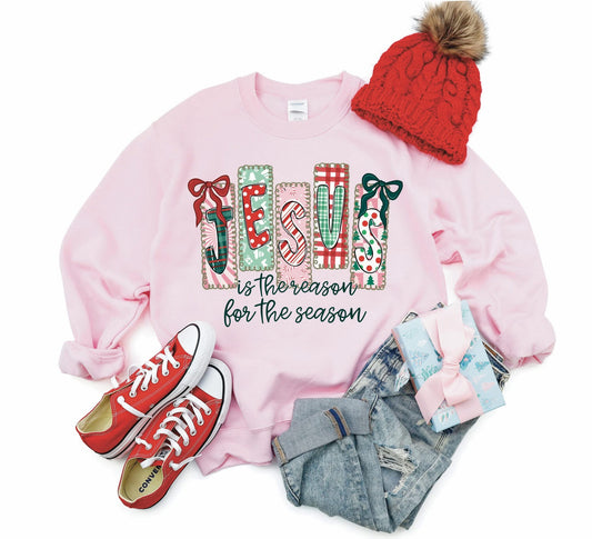 Jesus Is The Reason For The Season Bows Sweatshirt PREORDER