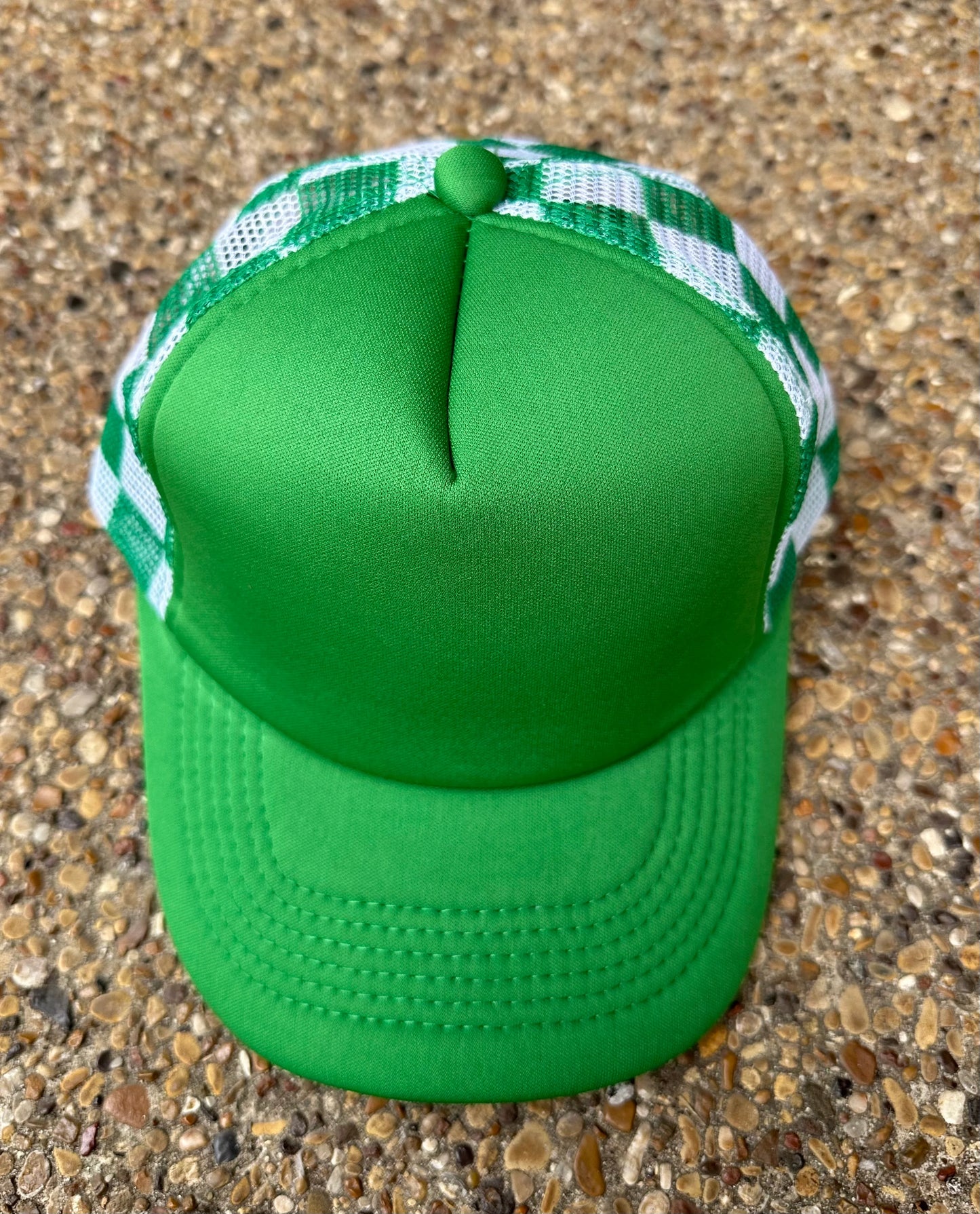 Green Checkered Trucker Hat
