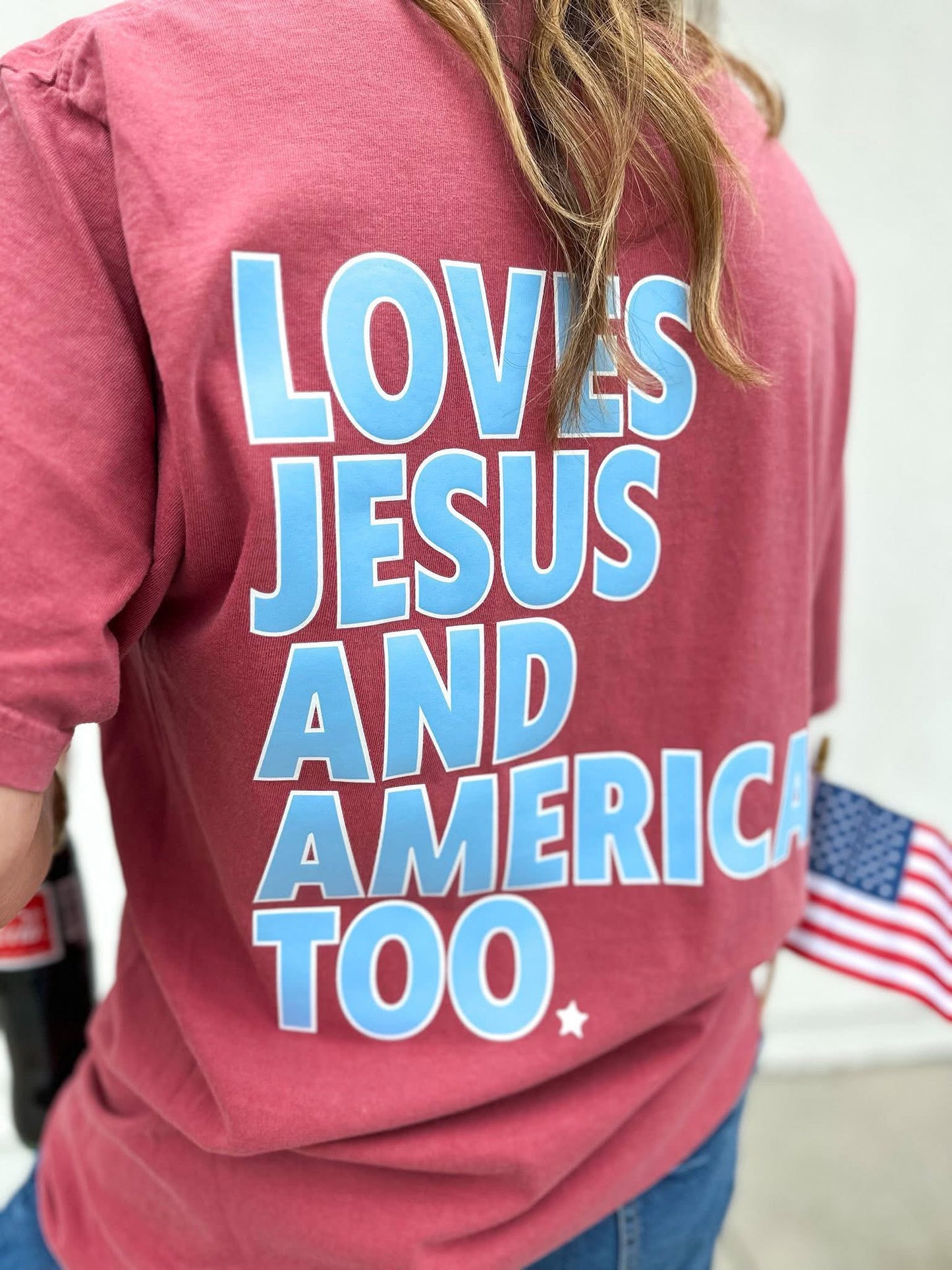 Loves Jesus & America Too Tee PREORDER