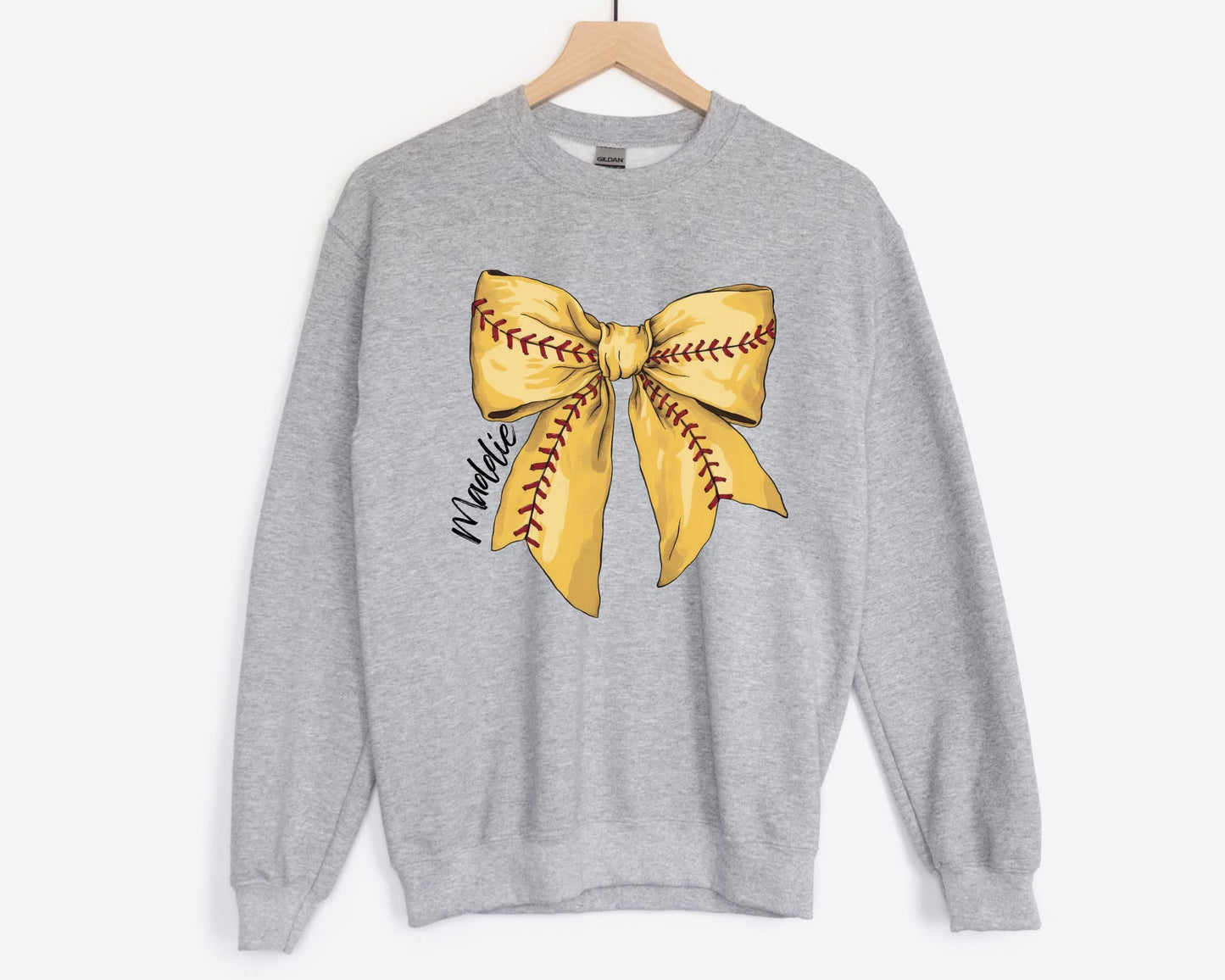 Custom Baseball/Softball Bow Sweatshirt PREORDER - Adult